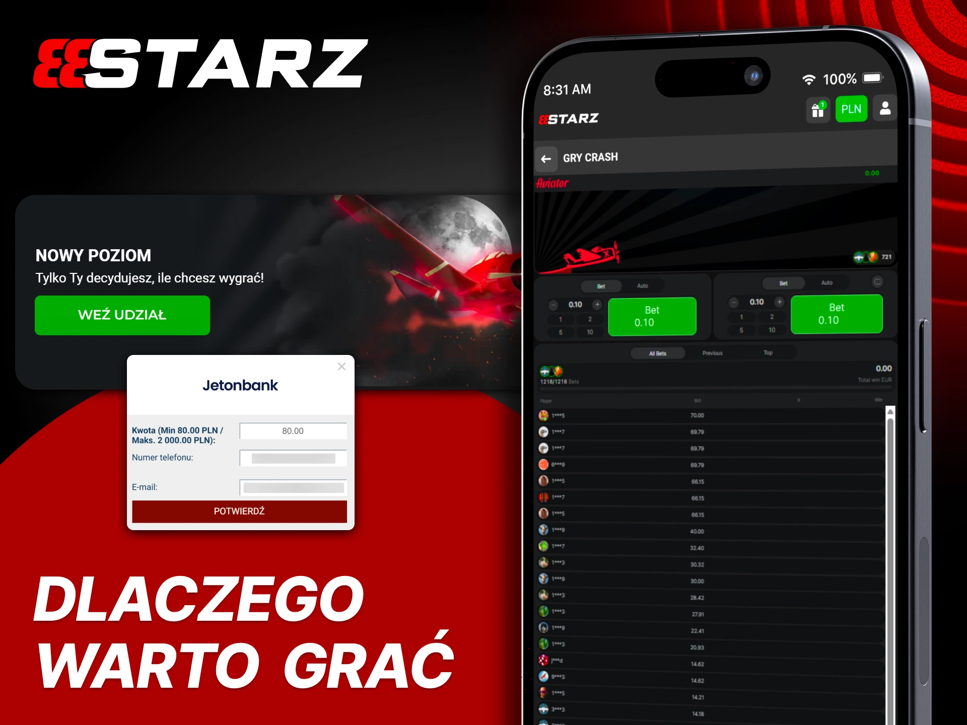 Rozpocznij grę w Aviator na 888Starz z pełnym dostępem mobilnym i elastycznymi metodami płatności.