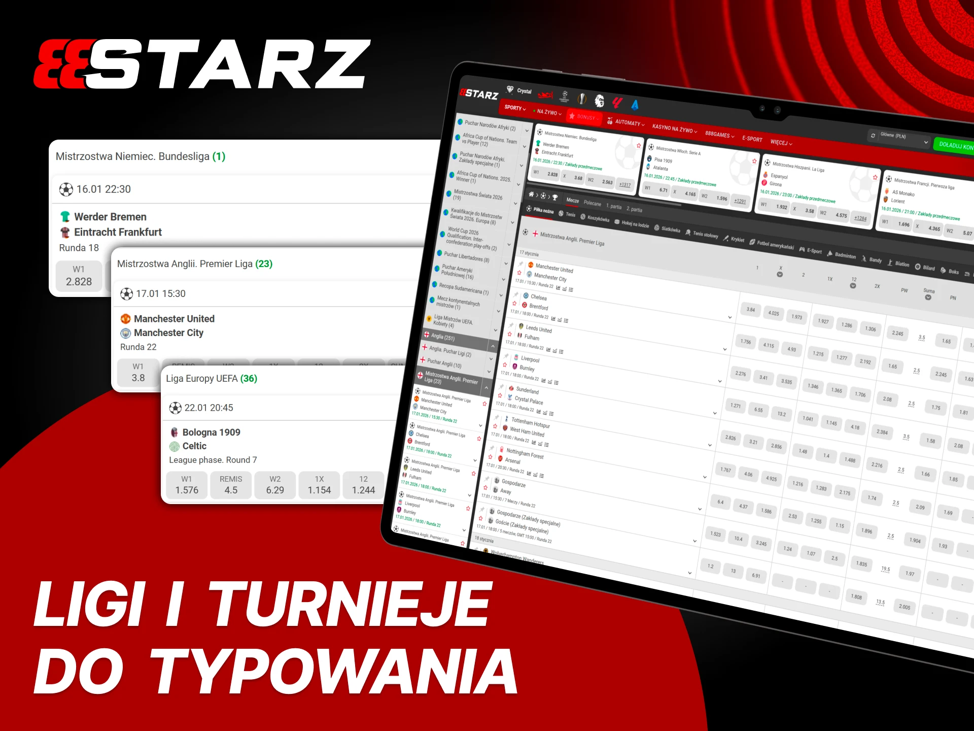 Zyskaj szeroki wybór lig piłkarskich w 888Starz.