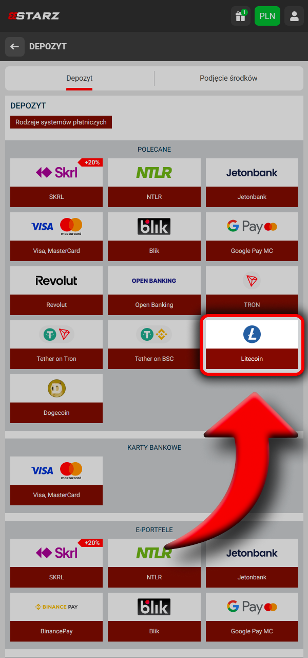 Wybierz płatność i zacznij typować z 888Starz.