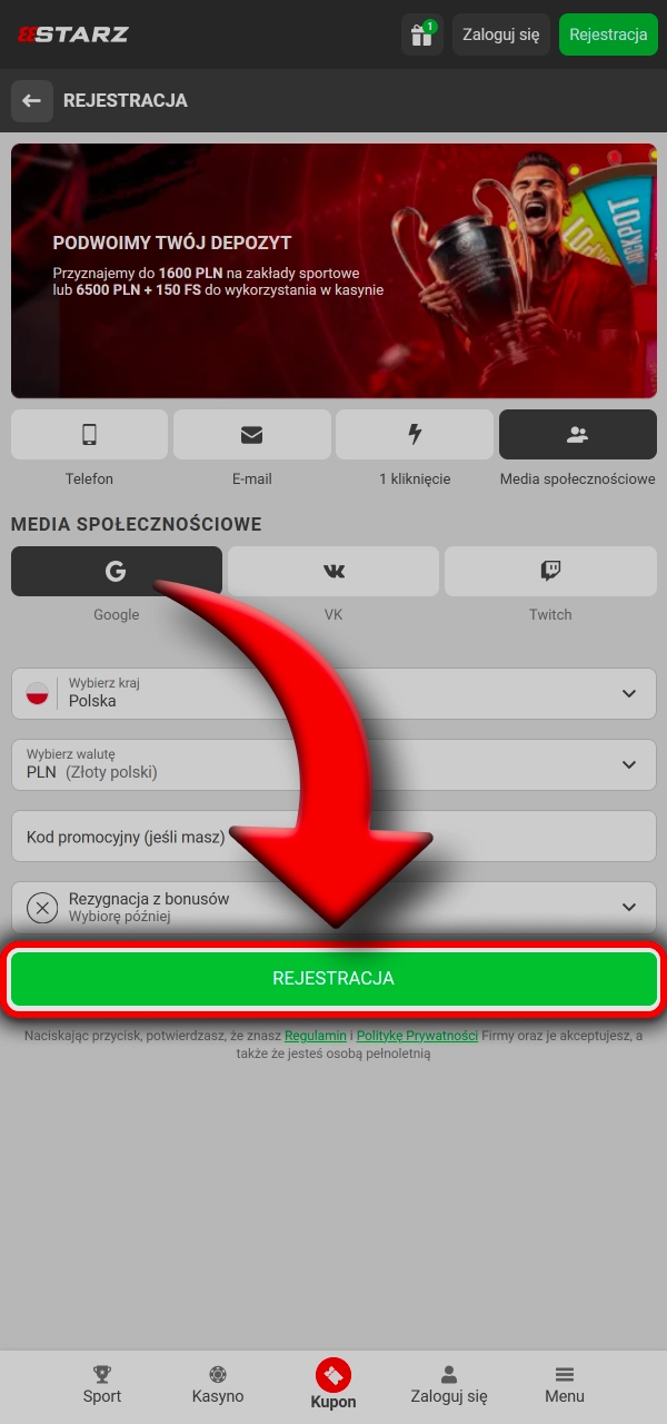 Zarejestruj się i Zacznij typować piłkę nożną bez problemów w 888Starz.