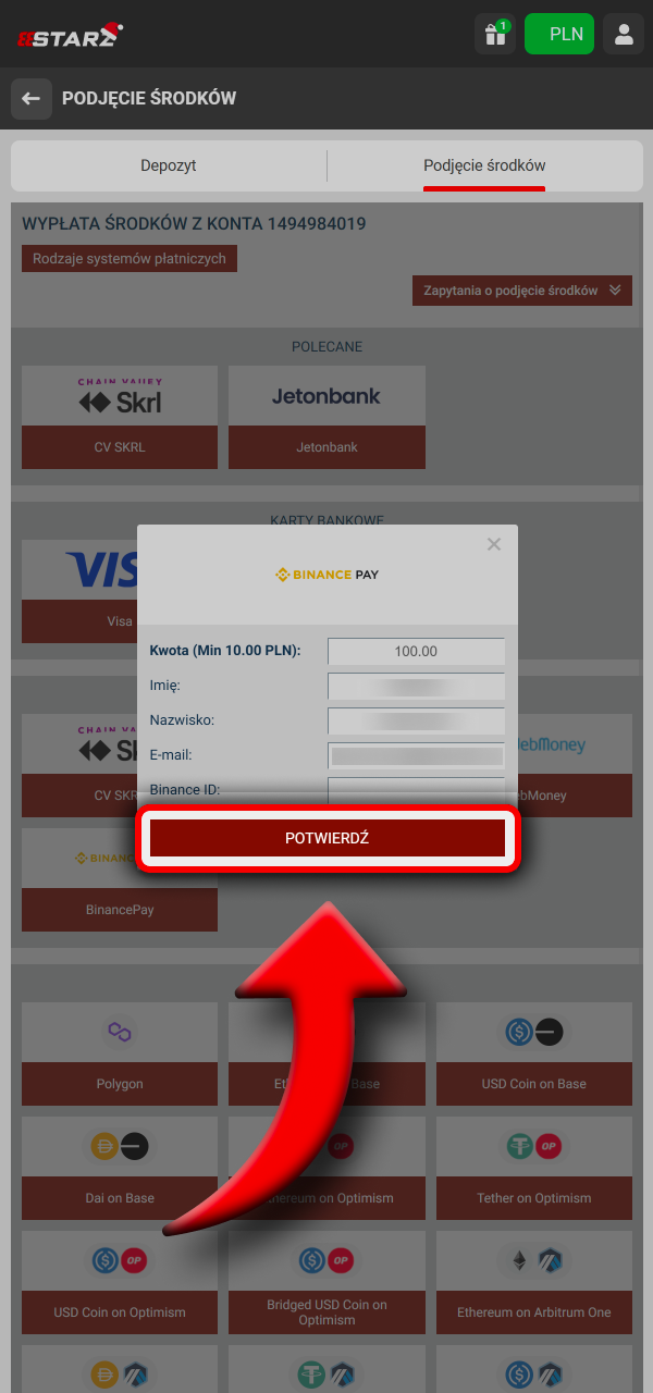 Zatwierdź wypłatę i przejdź weryfikację w 888Starz.