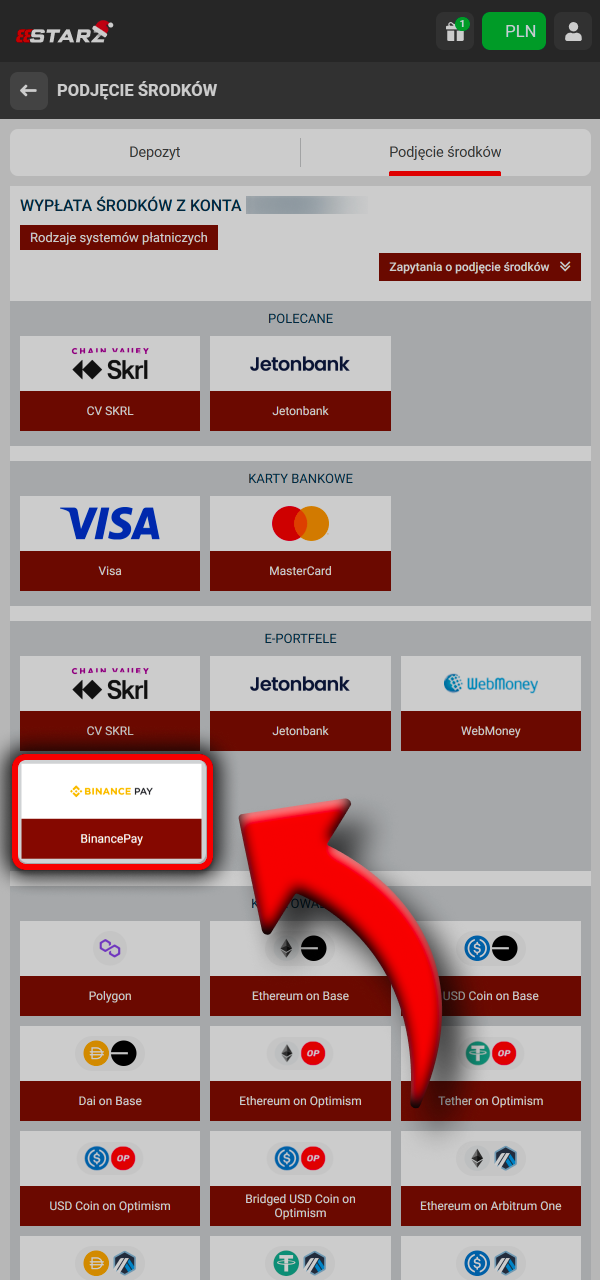 Wybierz metodę wypłaty i odbierz środki w 888Starz.