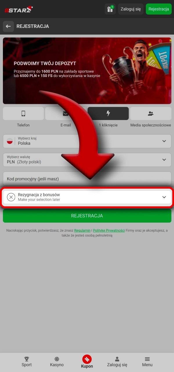 Wybierz bonus kasynowy lub sportowy i graj w 888Starz.