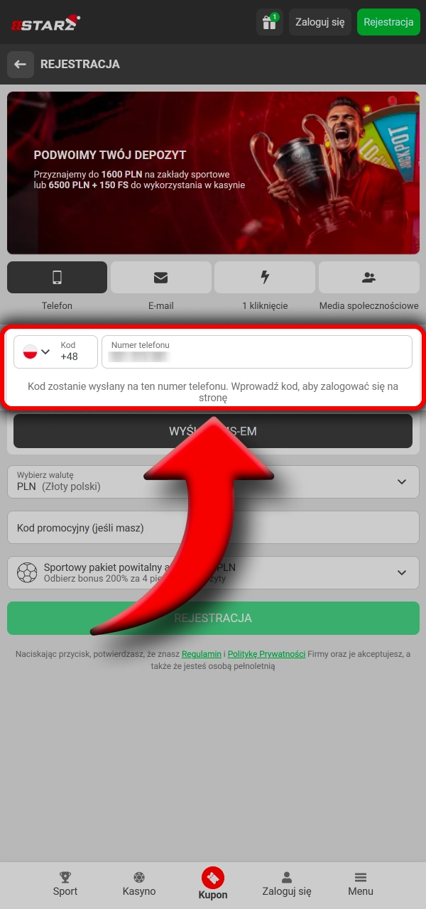 Podaj wymagane dane i zacznij grę w 888Starz.