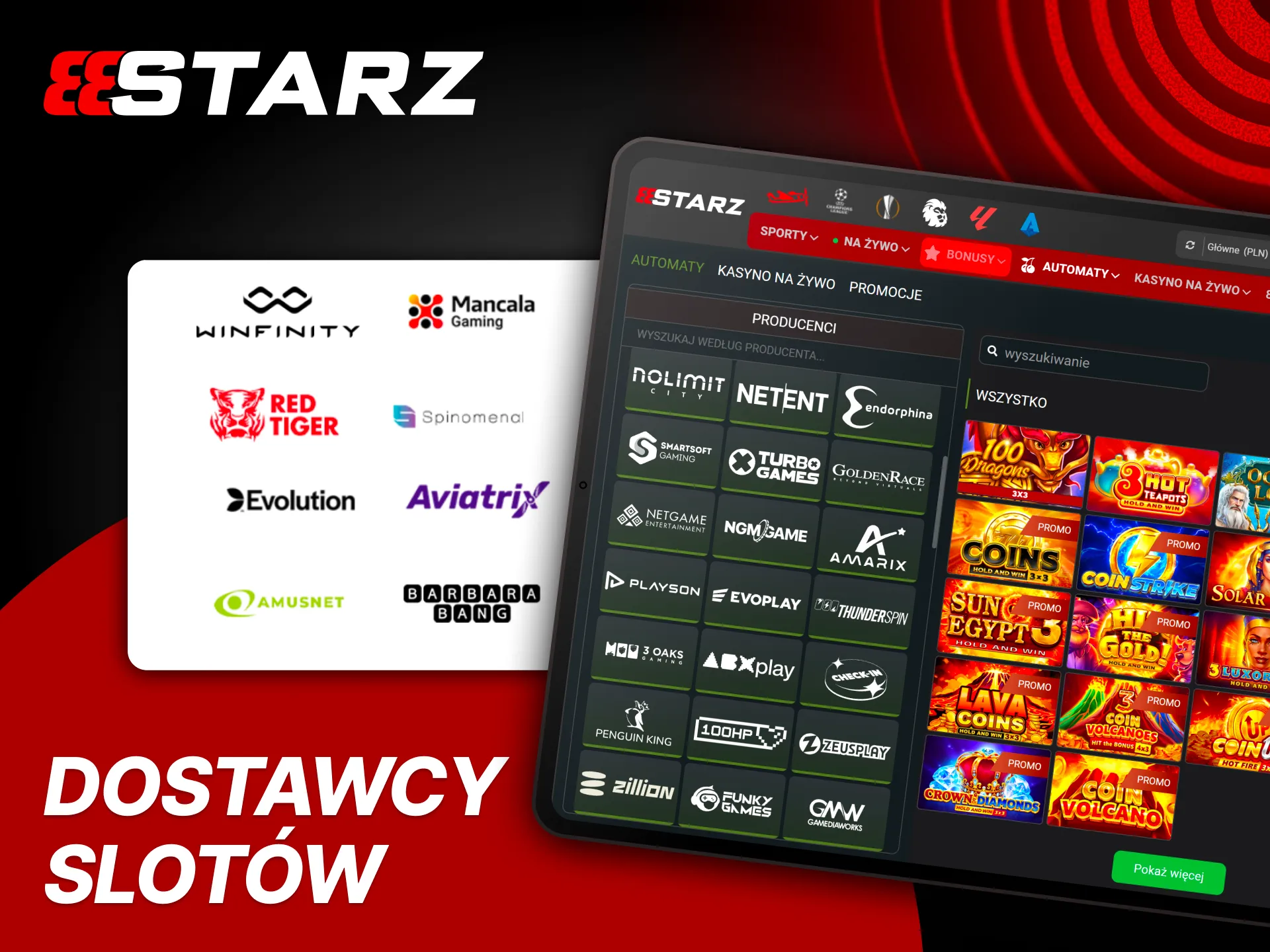 Odkrywaj setki slotów od top dostawców w 888Starz.
