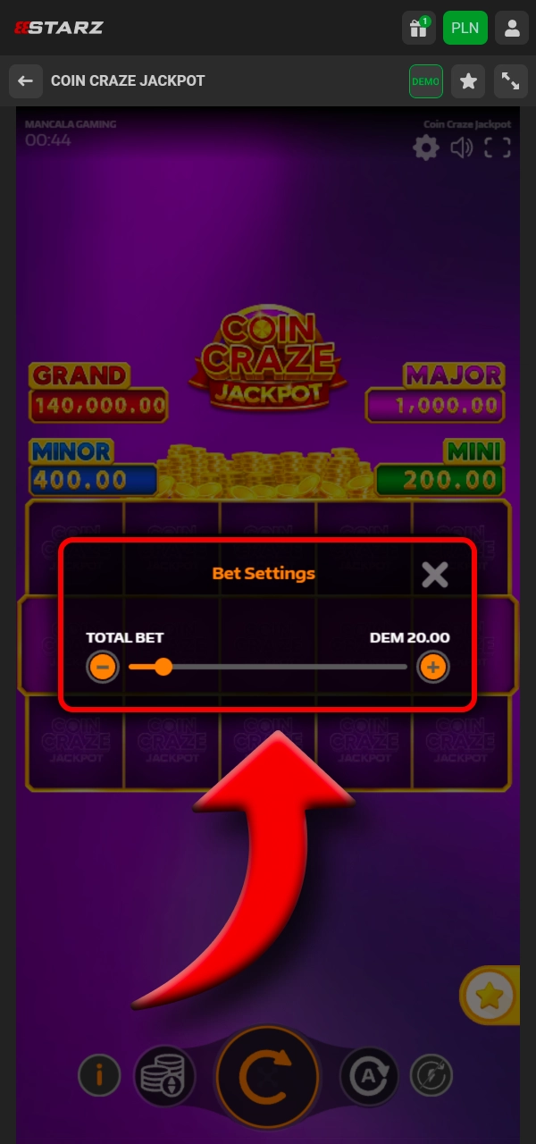 Dopasuj stawkę i kontroluj rozgrywkę 888Starz.