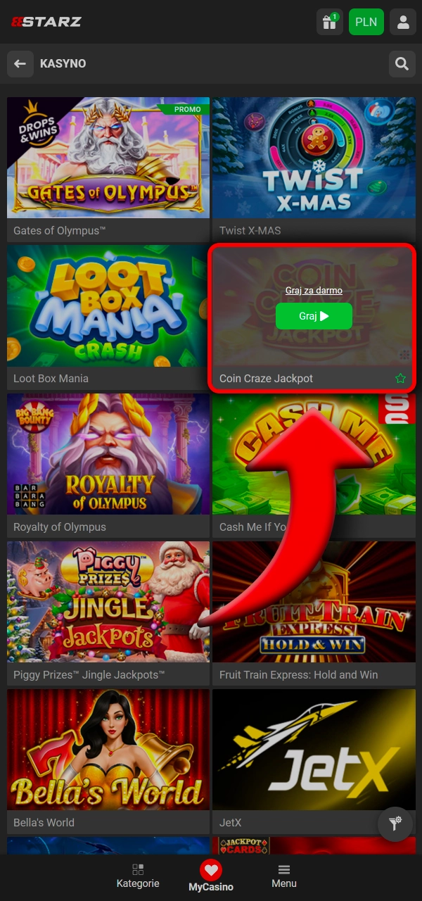 Wybierz demo albo prawdziwą grę i kontrolę 888Starz.