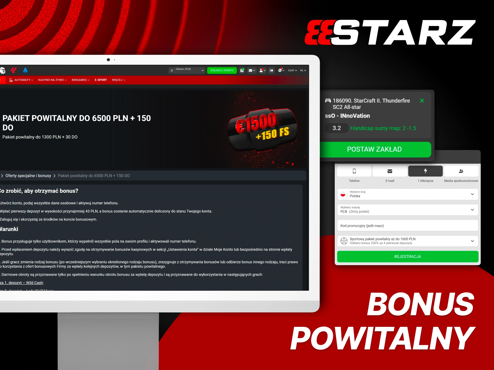 Wykorzystaj bonus powitalny i zacznij obstawiać StarCraft II w 888Starz.