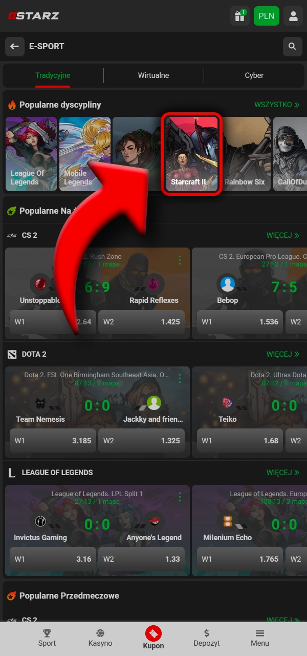 Wejdź do e sportów i typuj StarCraft II w 888Starz.
