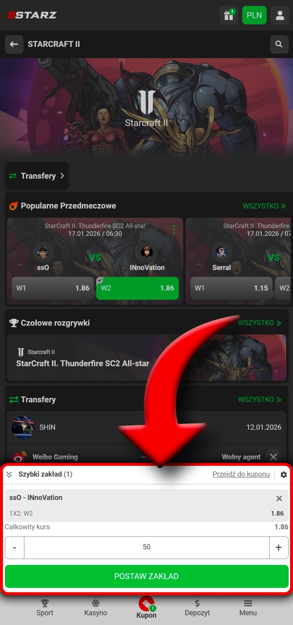 Ustal stawkę i obstawiaj pewnie w 888Starz.