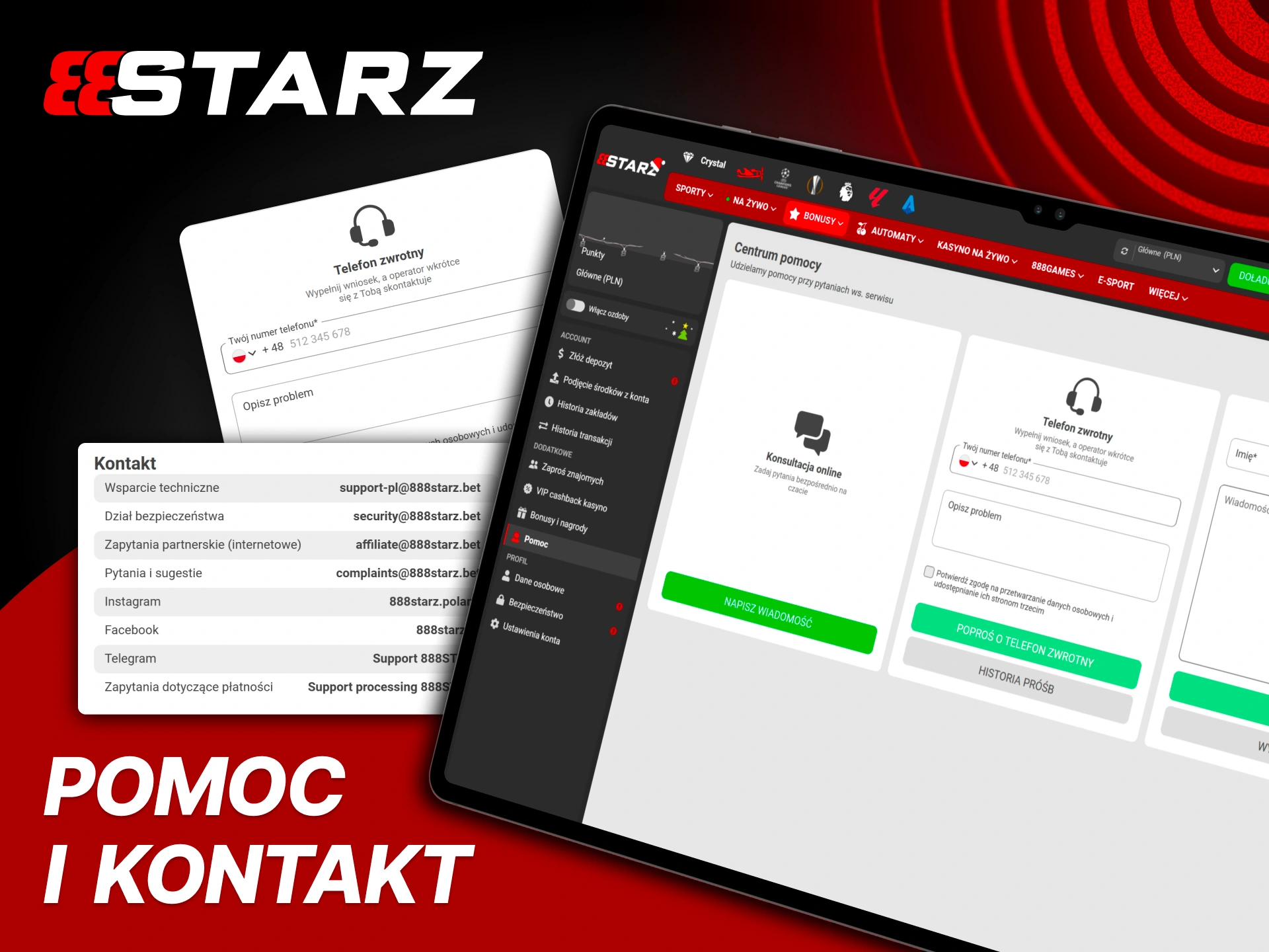Skorzystaj z pomocy technicznej i finansowej w 888Starz.