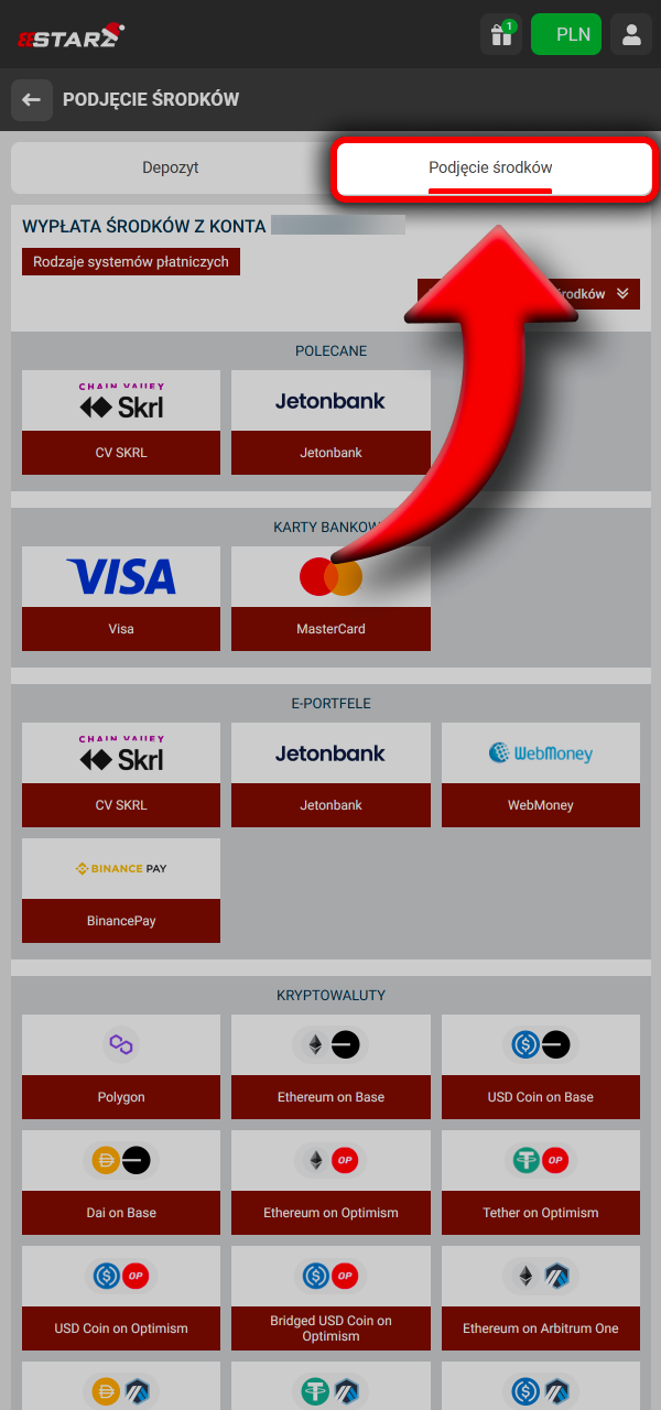 Otwórz portfel i rozpocznij proces wypłaty w 888Starz.
