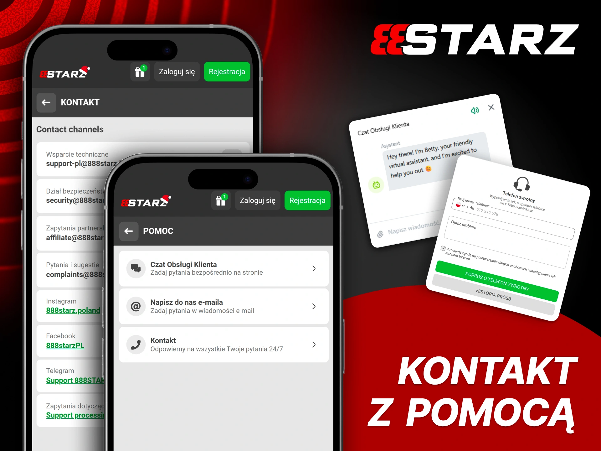 Skontaktuj się z pomocą i wypłacaj środki bez stresu w 888Starz.