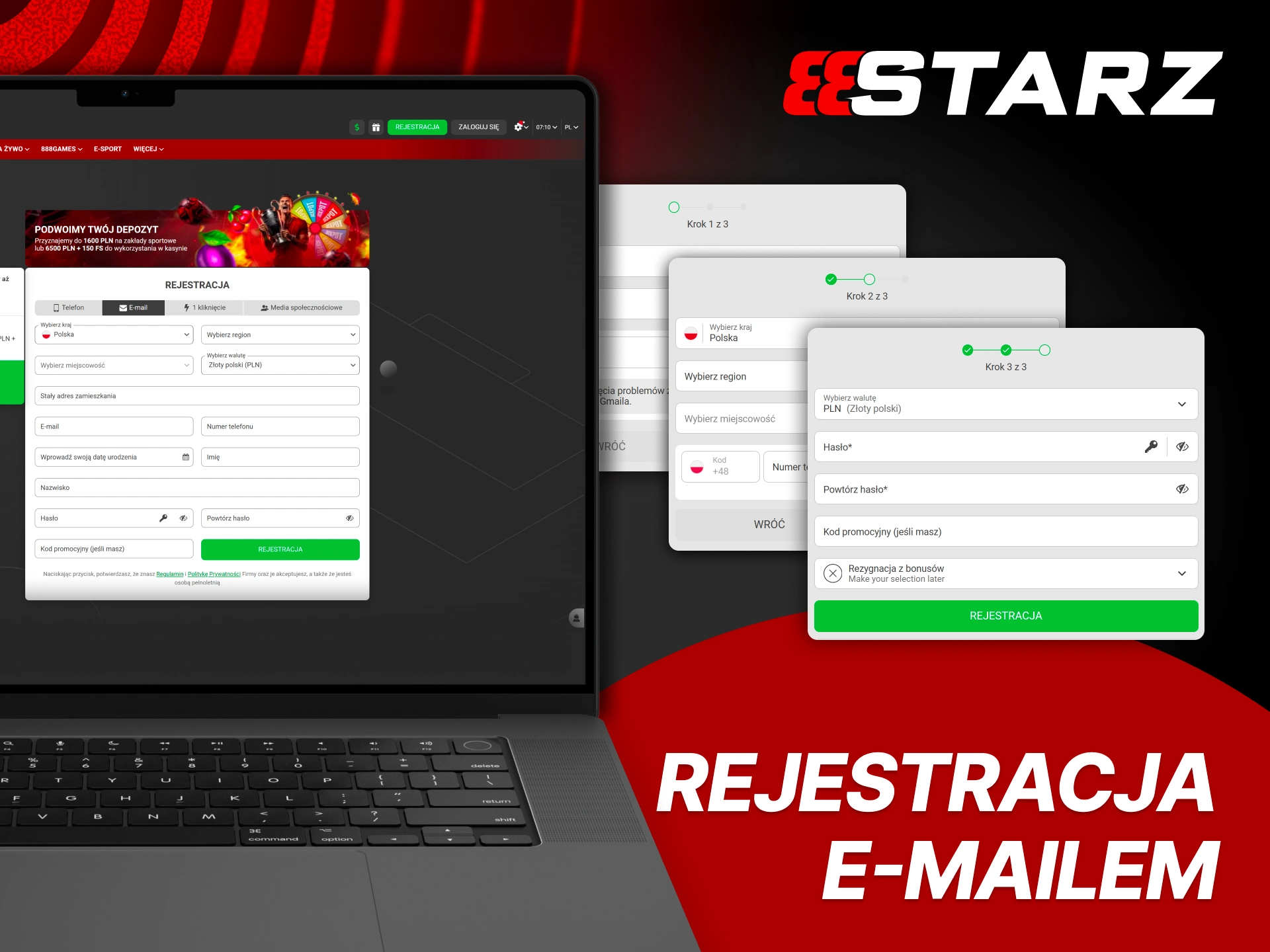 Utwórz konto e-mail i korzystaj bezpiecznie z 888Starz.