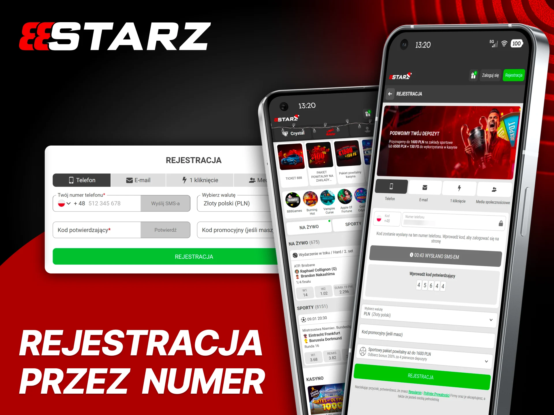 Zarejestruj się przez telefon i zacznij szybko w 888Starz.